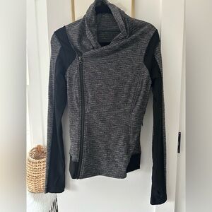 Lululemon Precision Asymmetrical Zip Jacket Black White Size 6